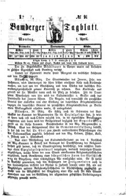 Bamberger Tagblatt Montag 1. April 1867