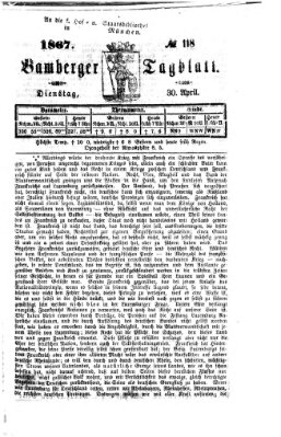 Bamberger Tagblatt Dienstag 30. April 1867