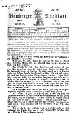 Bamberger Tagblatt Montag 15. Juli 1867