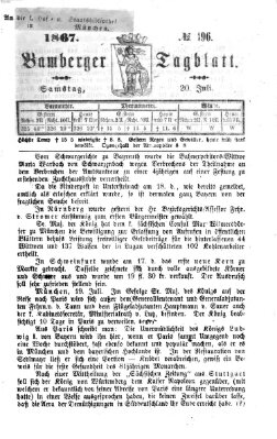 Bamberger Tagblatt Samstag 20. Juli 1867