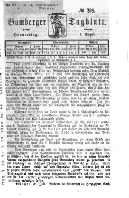 Bamberger Tagblatt Donnerstag 1. August 1867