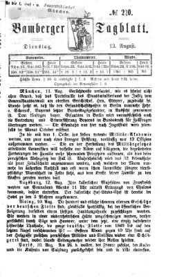 Bamberger Tagblatt Dienstag 13. August 1867