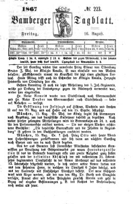 Bamberger Tagblatt Freitag 16. August 1867