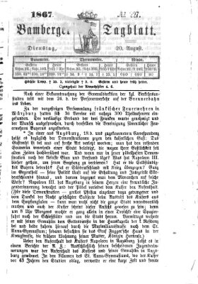 Bamberger Tagblatt Dienstag 20. August 1867