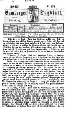 Bamberger Tagblatt Dienstag 10. September 1867