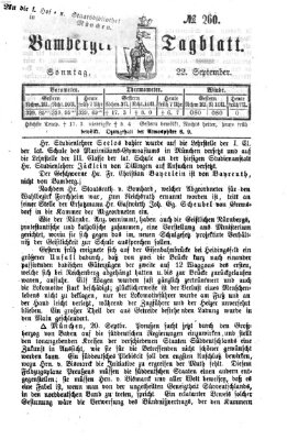 Bamberger Tagblatt Sonntag 22. September 1867