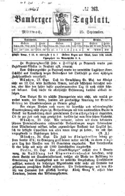 Bamberger Tagblatt Mittwoch 25. September 1867