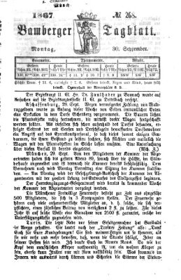 Bamberger Tagblatt Montag 30. September 1867