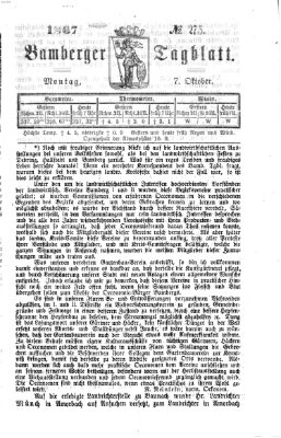 Bamberger Tagblatt Montag 7. Oktober 1867