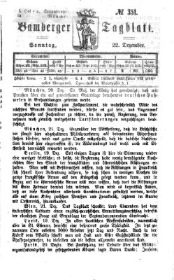 Bamberger Tagblatt Sonntag 22. Dezember 1867