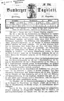 Bamberger Tagblatt Freitag 27. Dezember 1867