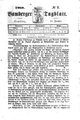 Bamberger Tagblatt Samstag 11. Januar 1868