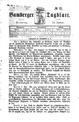 Bamberger Tagblatt Sonntag 12. Januar 1868