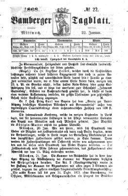 Bamberger Tagblatt Mittwoch 22. Januar 1868