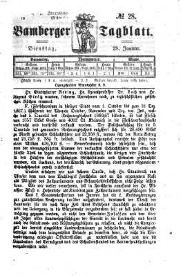 Bamberger Tagblatt Dienstag 28. Januar 1868