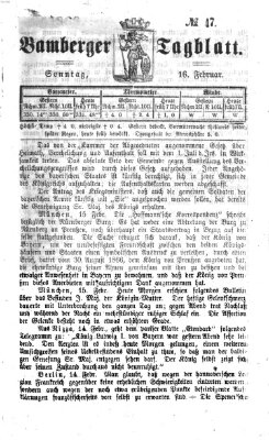 Bamberger Tagblatt Sonntag 16. Februar 1868