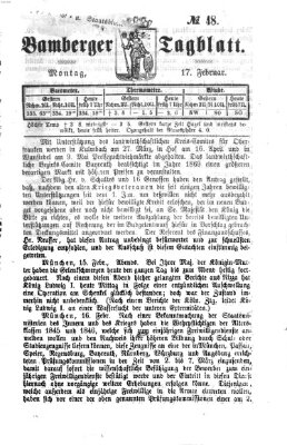 Bamberger Tagblatt Montag 17. Februar 1868