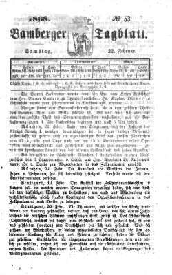 Bamberger Tagblatt Samstag 22. Februar 1868