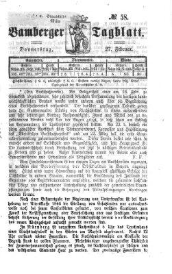 Bamberger Tagblatt Donnerstag 27. Februar 1868