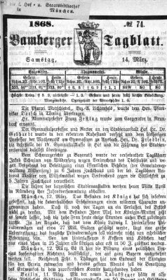 Bamberger Tagblatt Samstag 14. März 1868