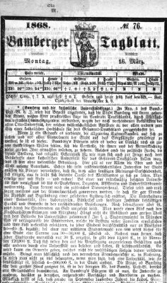 Bamberger Tagblatt Montag 16. März 1868