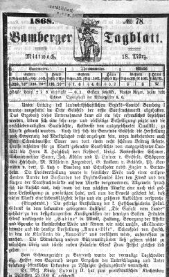 Bamberger Tagblatt Mittwoch 18. März 1868