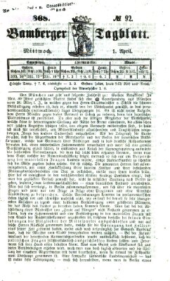 Bamberger Tagblatt Mittwoch 1. April 1868