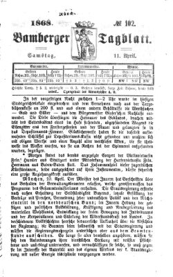 Bamberger Tagblatt Samstag 11. April 1868