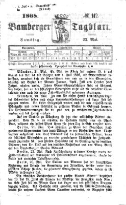 Bamberger Tagblatt Samstag 23. Mai 1868