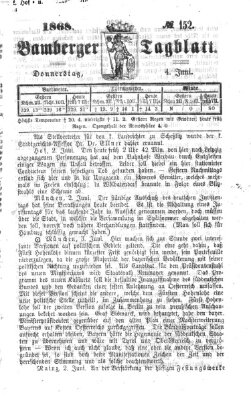 Bamberger Tagblatt Donnerstag 4. Juni 1868