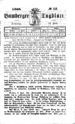 Bamberger Tagblatt Freitag 12. Juni 1868