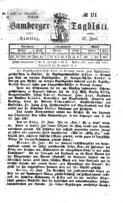 Bamberger Tagblatt Samstag 27. Juni 1868