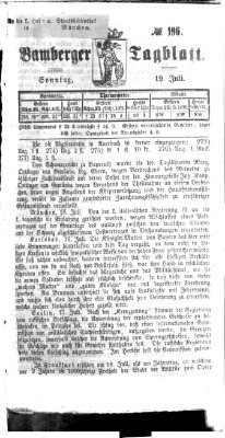 Bamberger Tagblatt Sonntag 19. Juli 1868