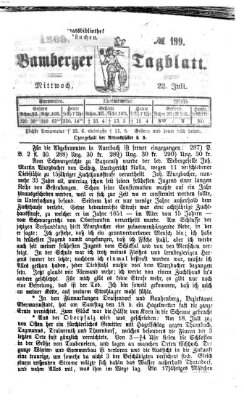 Bamberger Tagblatt Mittwoch 22. Juli 1868