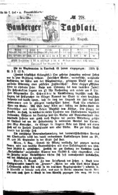 Bamberger Tagblatt Montag 10. August 1868