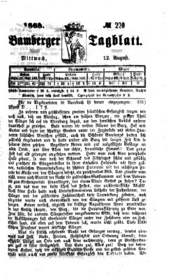 Bamberger Tagblatt Mittwoch 12. August 1868