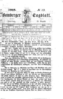 Bamberger Tagblatt Freitag 21. August 1868