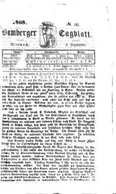 Bamberger Tagblatt Mittwoch 2. September 1868