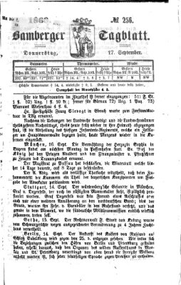 Bamberger Tagblatt Donnerstag 17. September 1868