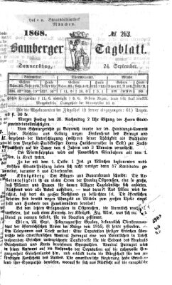 Bamberger Tagblatt Donnerstag 24. September 1868