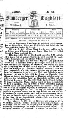 Bamberger Tagblatt Mittwoch 7. Oktober 1868