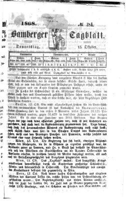 Bamberger Tagblatt Donnerstag 15. Oktober 1868