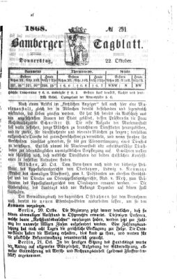 Bamberger Tagblatt Donnerstag 22. Oktober 1868