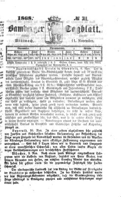 Bamberger Tagblatt Mittwoch 11. November 1868