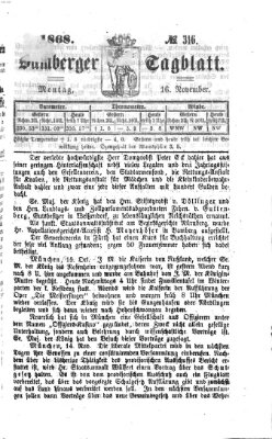 Bamberger Tagblatt Montag 16. November 1868