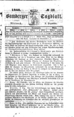 Bamberger Tagblatt Mittwoch 9. Dezember 1868