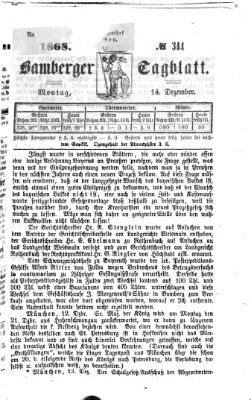 Bamberger Tagblatt Montag 14. Dezember 1868