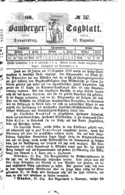 Bamberger Tagblatt Donnerstag 17. Dezember 1868