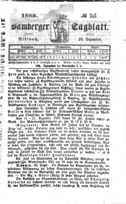 Bamberger Tagblatt Mittwoch 23. Dezember 1868