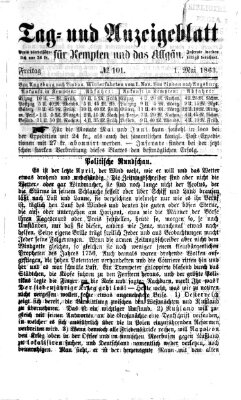 Tag- und Anzeigeblatt für Kempten und das Allgäu Freitag 1. Mai 1863